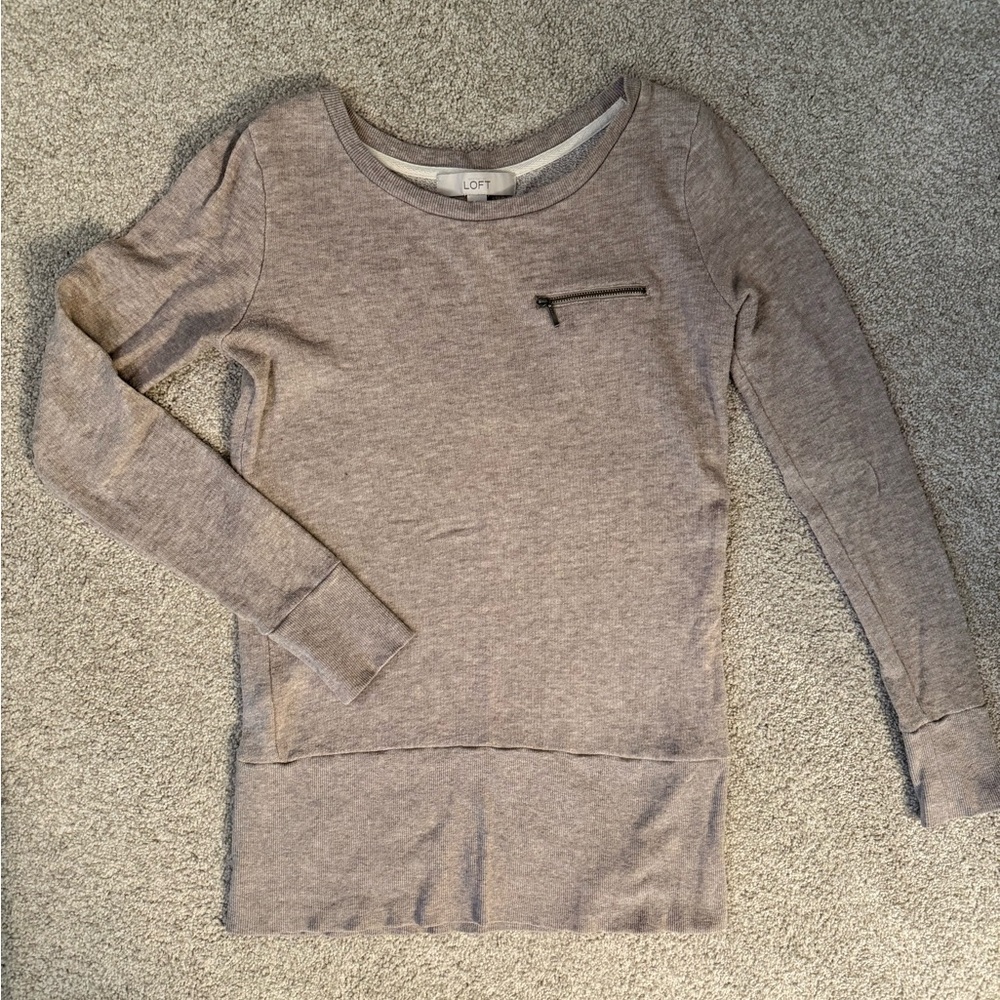 Ann Taylor Loft Long Sleeve Sweater with Zipper Detail